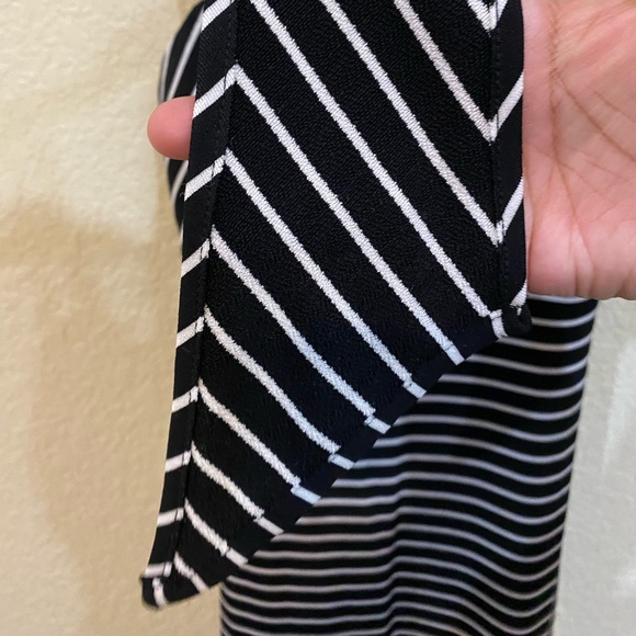 Cache Black & White Stripe Slip On Stretch Summer Simple Spaghetti Strap Dress S - Picture 8 of 15